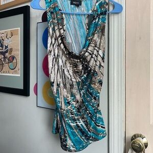 Iz Byer Women's Blue and Black Top